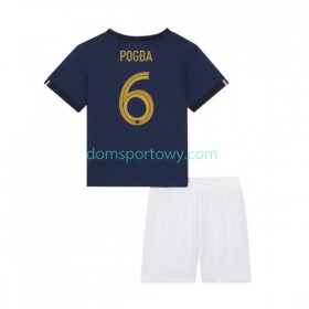 Koszulka Francja Pogba 6 Dziecięcy Domowe Koszulki Piłkarskie World Cup 2022 Krótki Rękaw